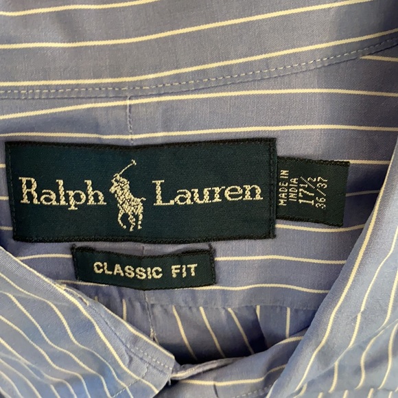 Ralph Lauren Classic Fit Blue Striped Button Down - Picture 3 of 4